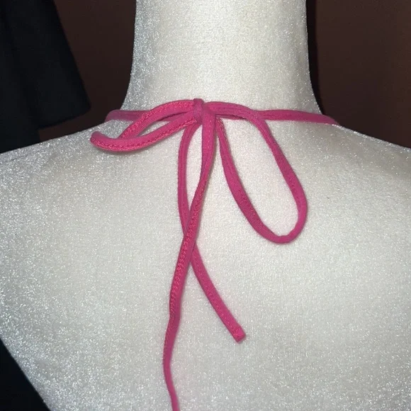 Supporting Radical Habits Black 🖤 Pink 💗 Camisole Halter Top Lace Back Med - Picture 6 of 9